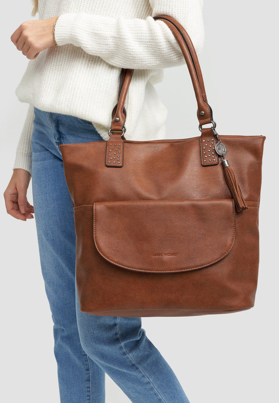 Shopper Tasche mit aufgesetzter Tasche